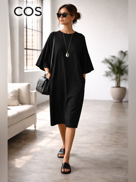 COS Dresses & Skirts - COS,Incredible Black, Pull-On Dress, Excellent Condition, Size Medium
